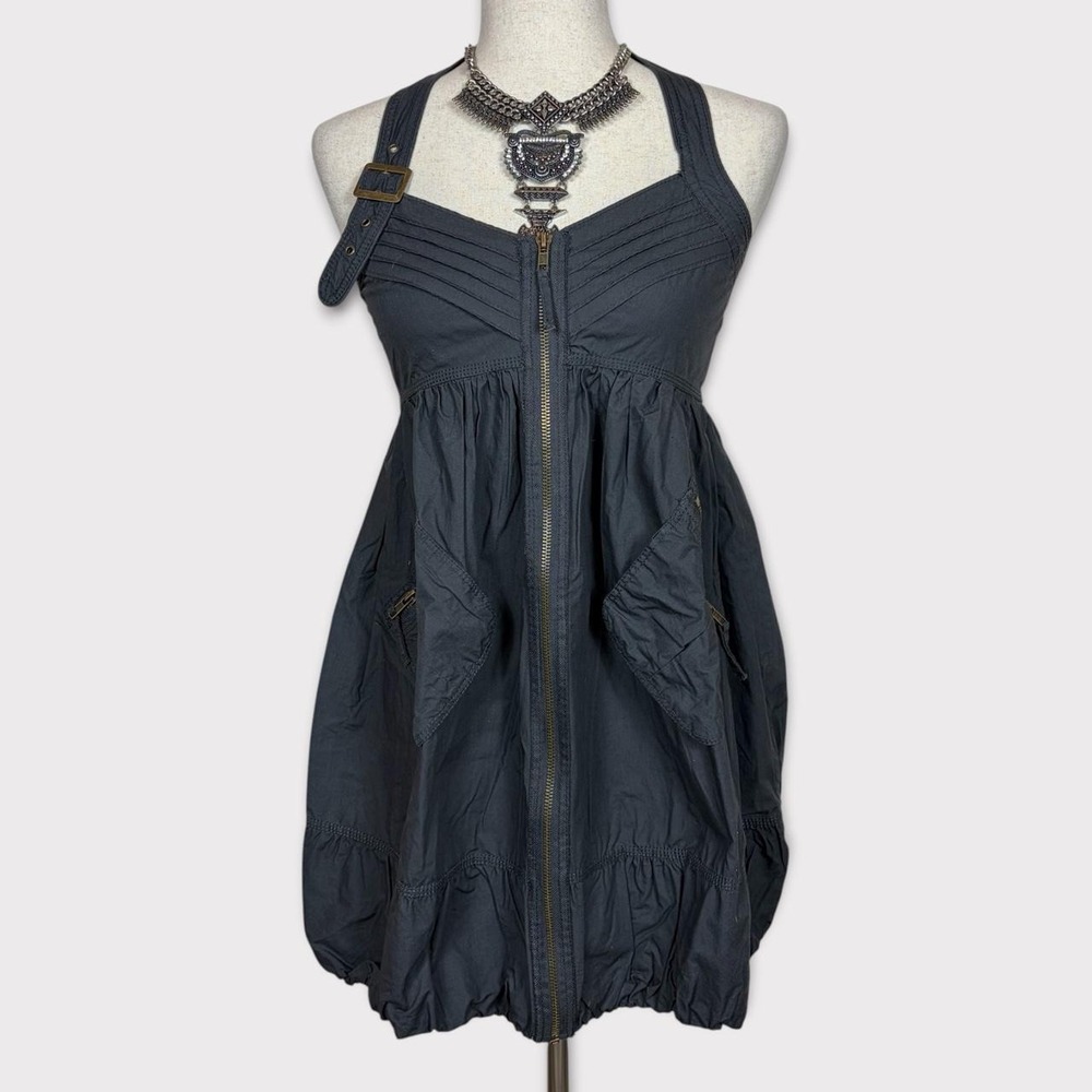 Y2K Dollhouse Babydoll Halter Mini Dress Small Grunge Boho Indie Whimsigoth